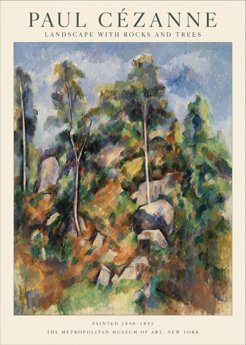 Paul Cézanne Landscape with Rocks and Trees No1 - Juliste
