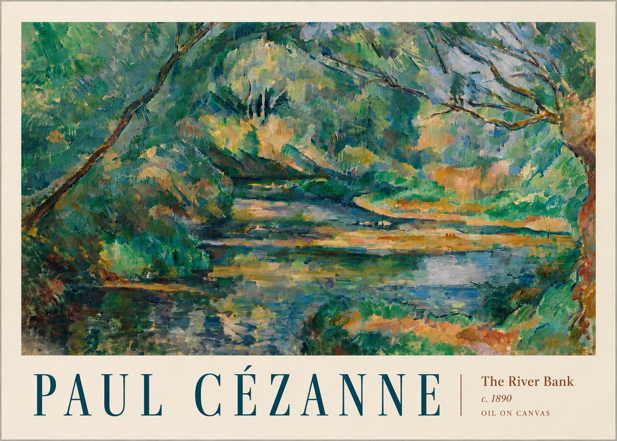 Paul Cézanne The River Bank No5 - Juliste