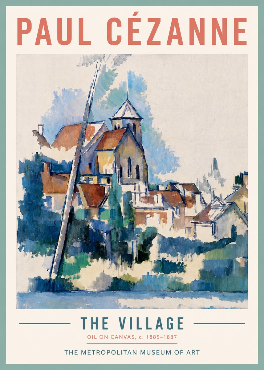Paul Cézanne The Village II No3 - Juliste