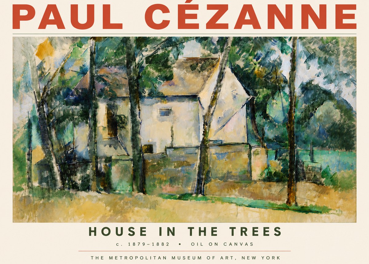 Paul Cézanne House in the Trees No3 - Juliste