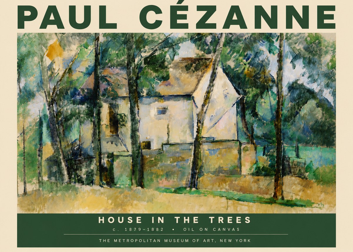 Paul Cézanne House in the Trees No4 - Juliste