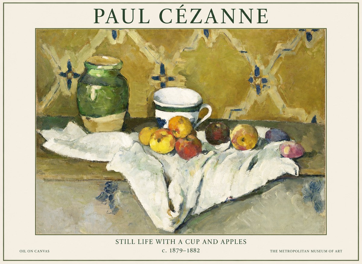 Paul Cézanne Still Life with a Cup and Apples No1 - Juliste