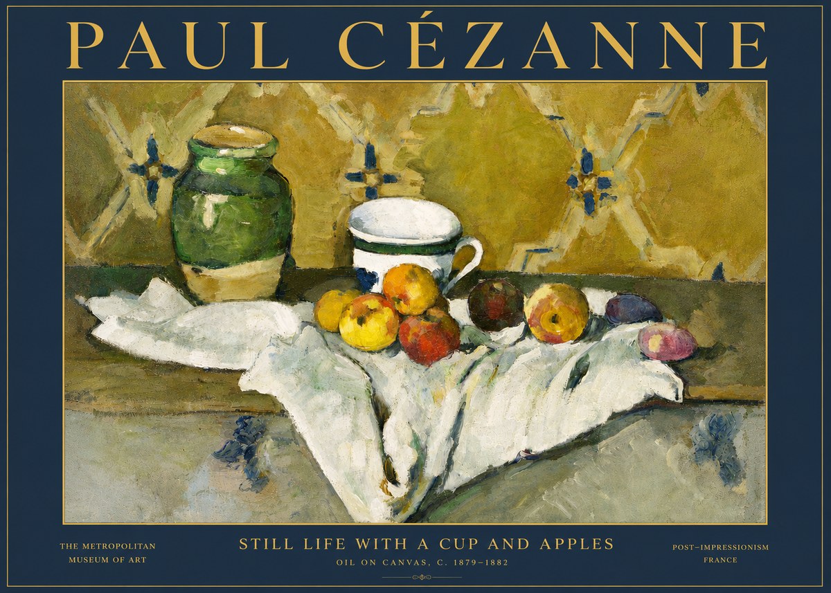 Paul Cézanne Still Life with a Cup and Apples No5 - Juliste