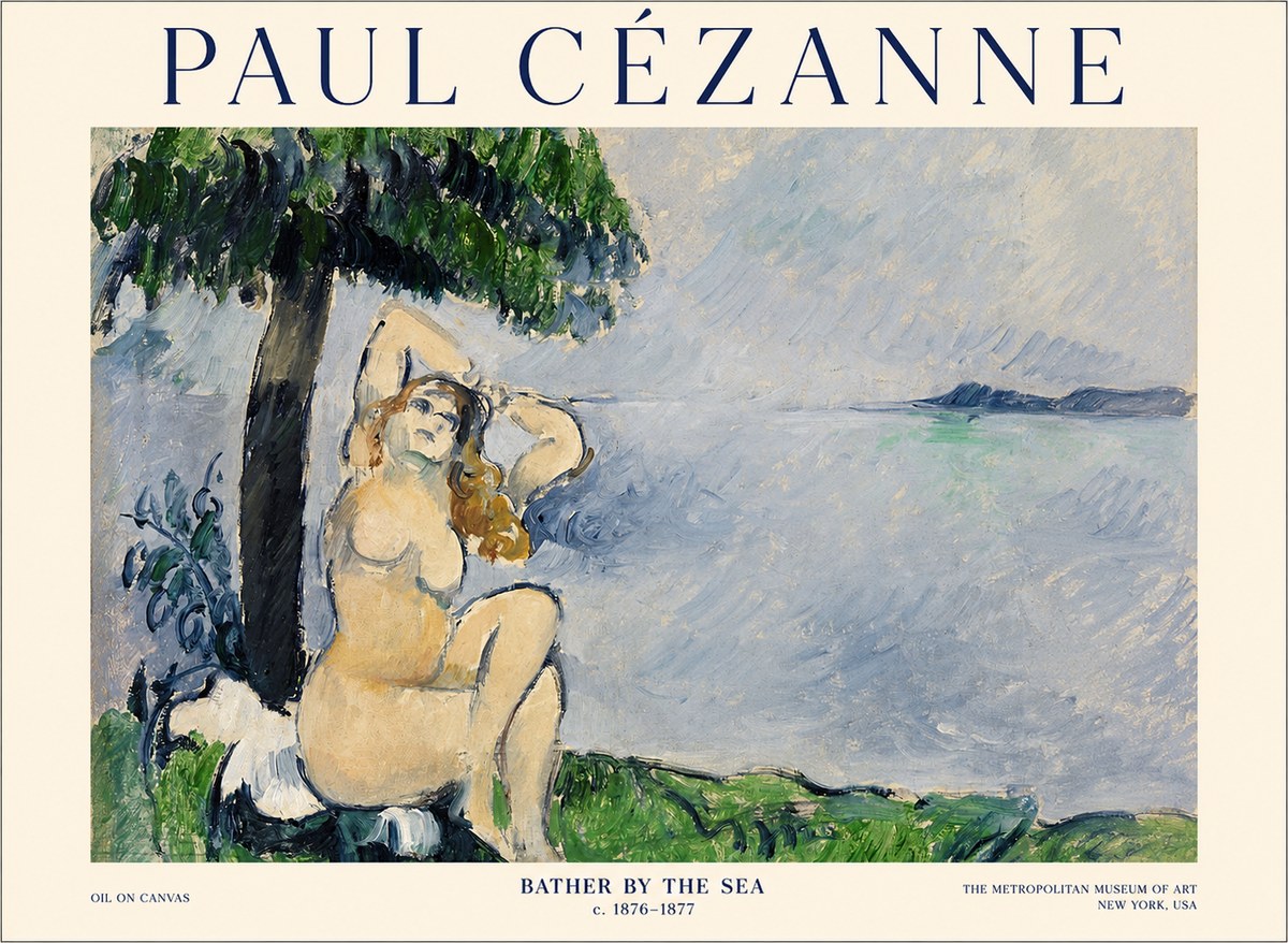 Paul Cézanne Bather by the Sea No1 - Juliste