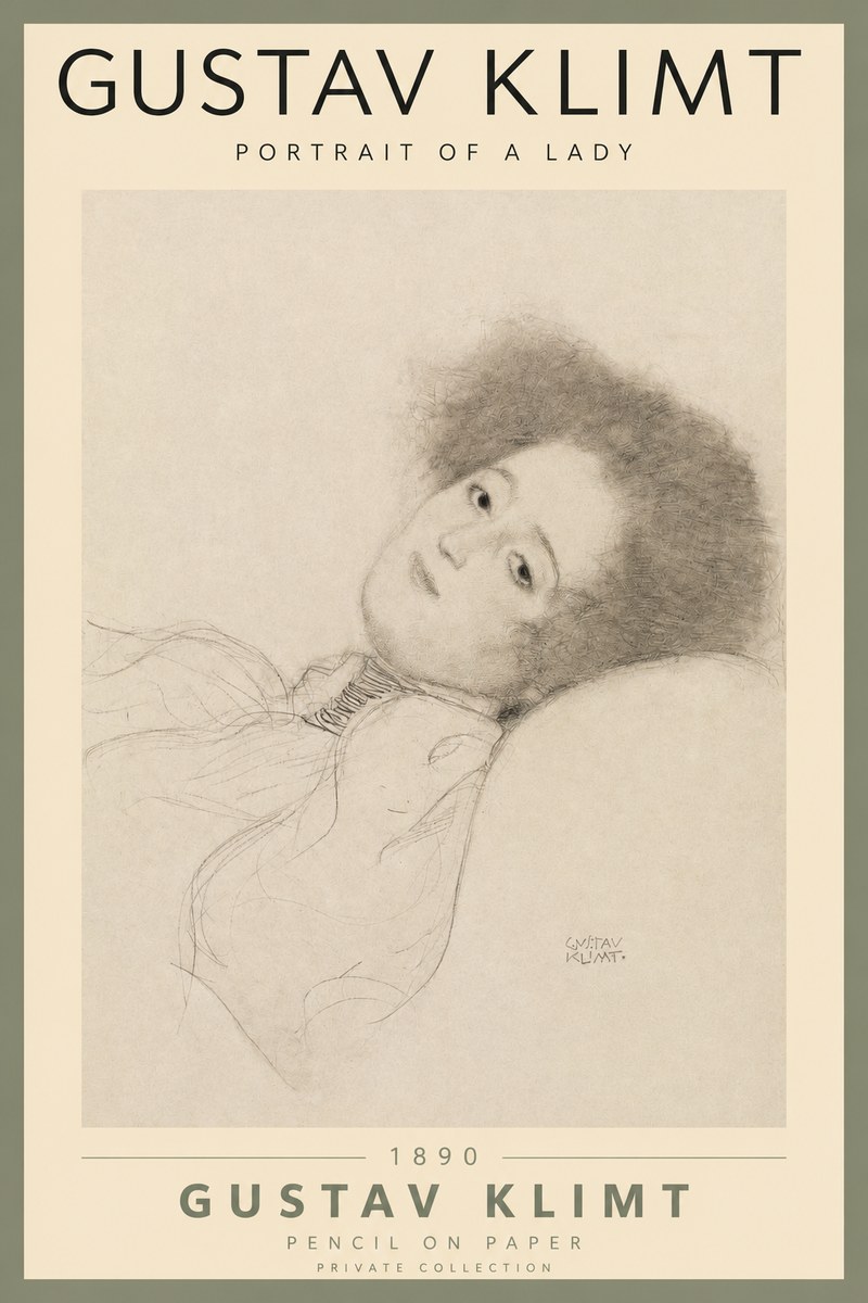 Klimt Portrait of a Lady No2 - Juliste