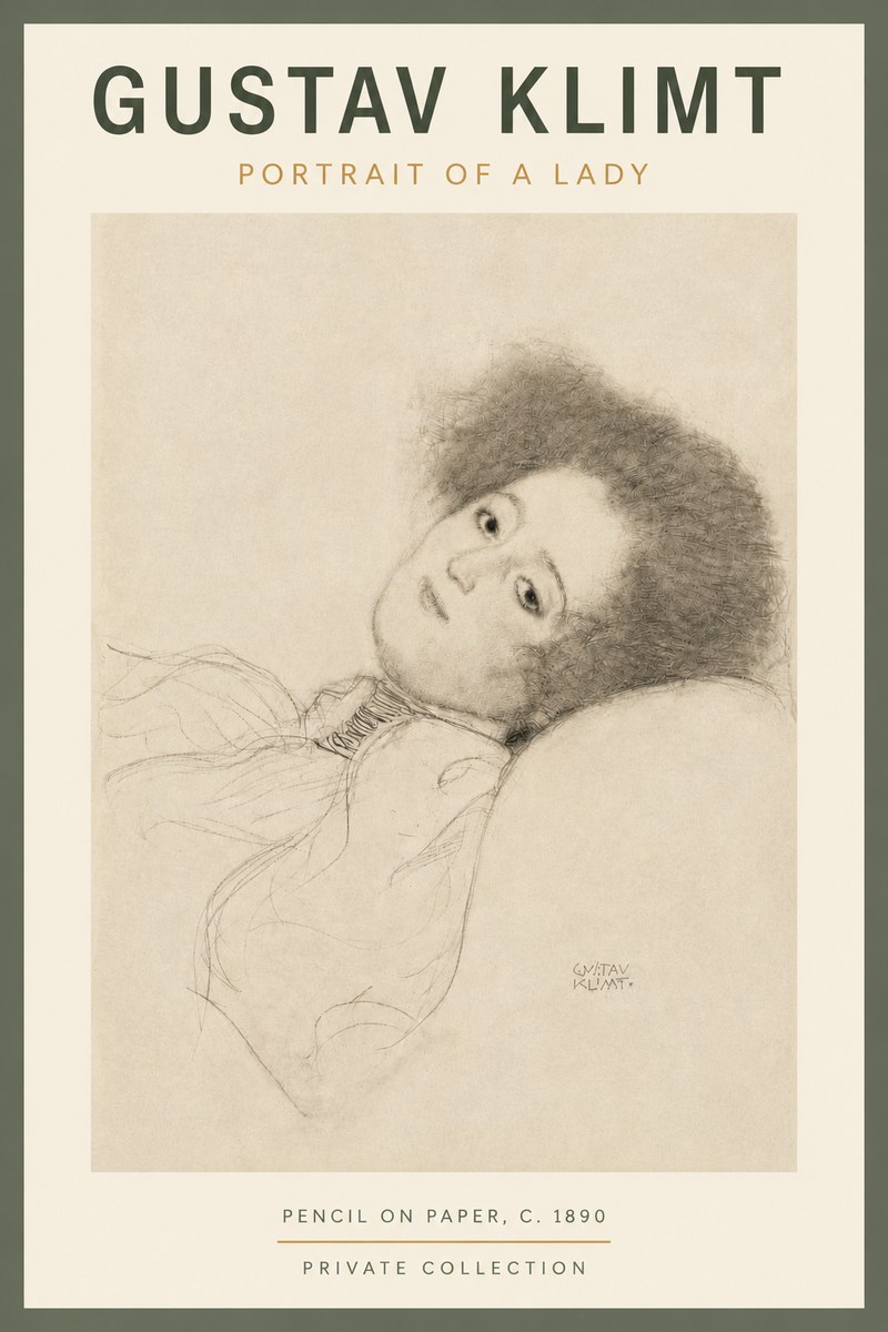 Klimt Portrait of a Lady No4 - Juliste