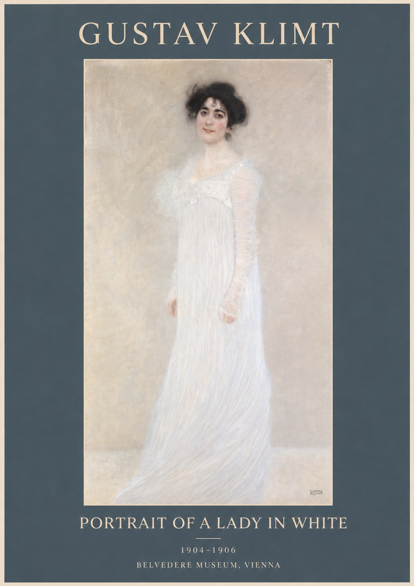 Klimt Portrait of a Lady in White No3 - Juliste