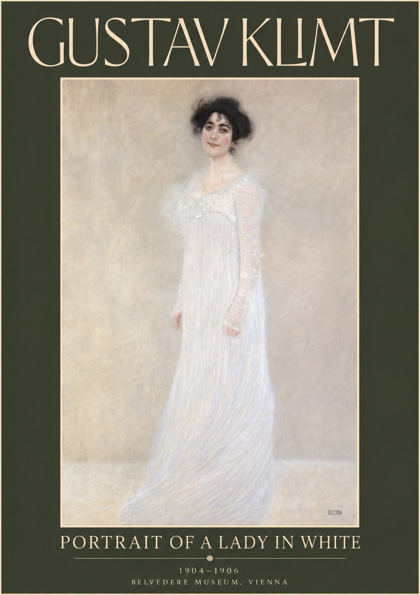 Klimt Portrait of a Lady in White No5 - Juliste