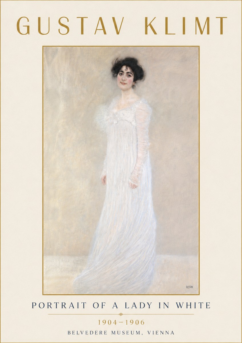 Klimt Portrait of a Lady in White No6 - Juliste