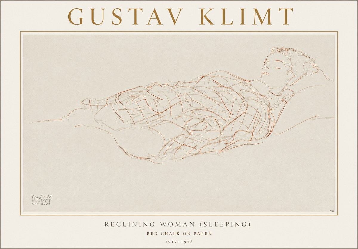 Klimt Reclining Woman (Sleeping) I No1 - Juliste