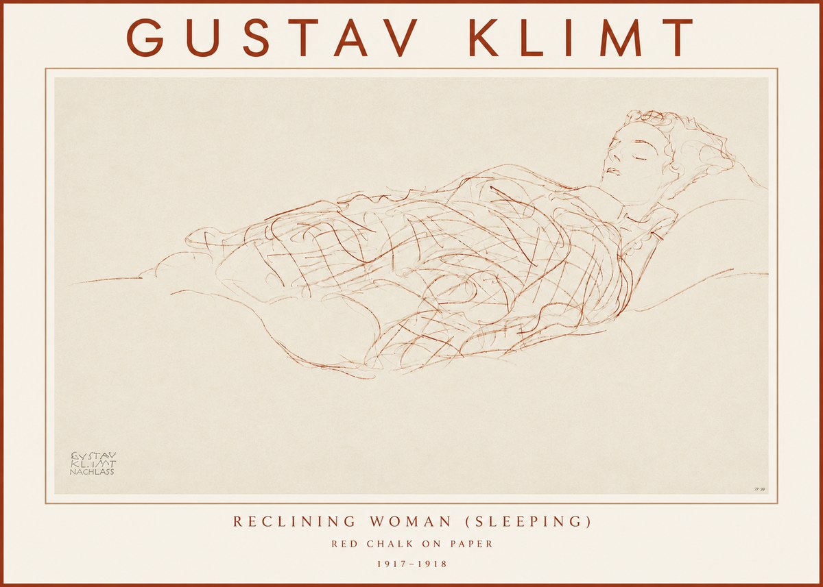Klimt Reclining Woman (Sleeping) I No3 - Juliste