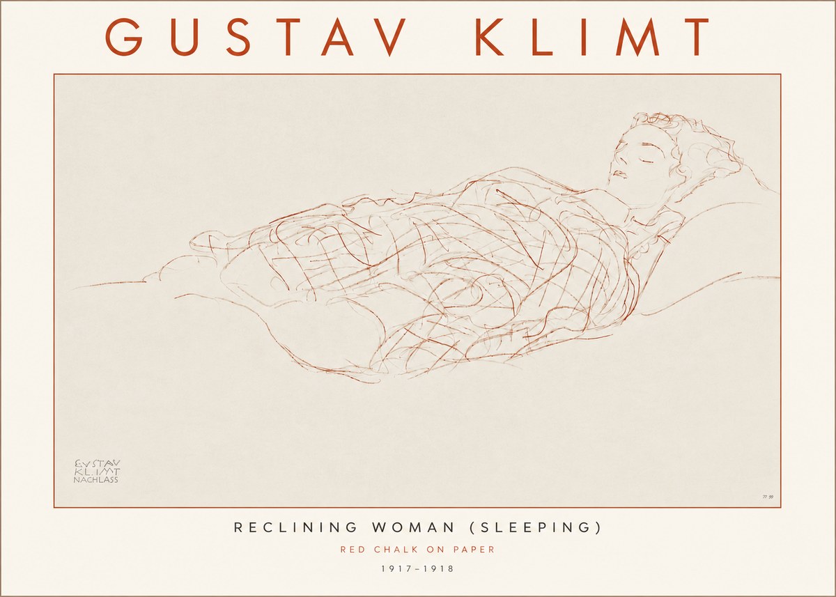 Klimt Reclining Woman (Sleeping) I No4 - Juliste
