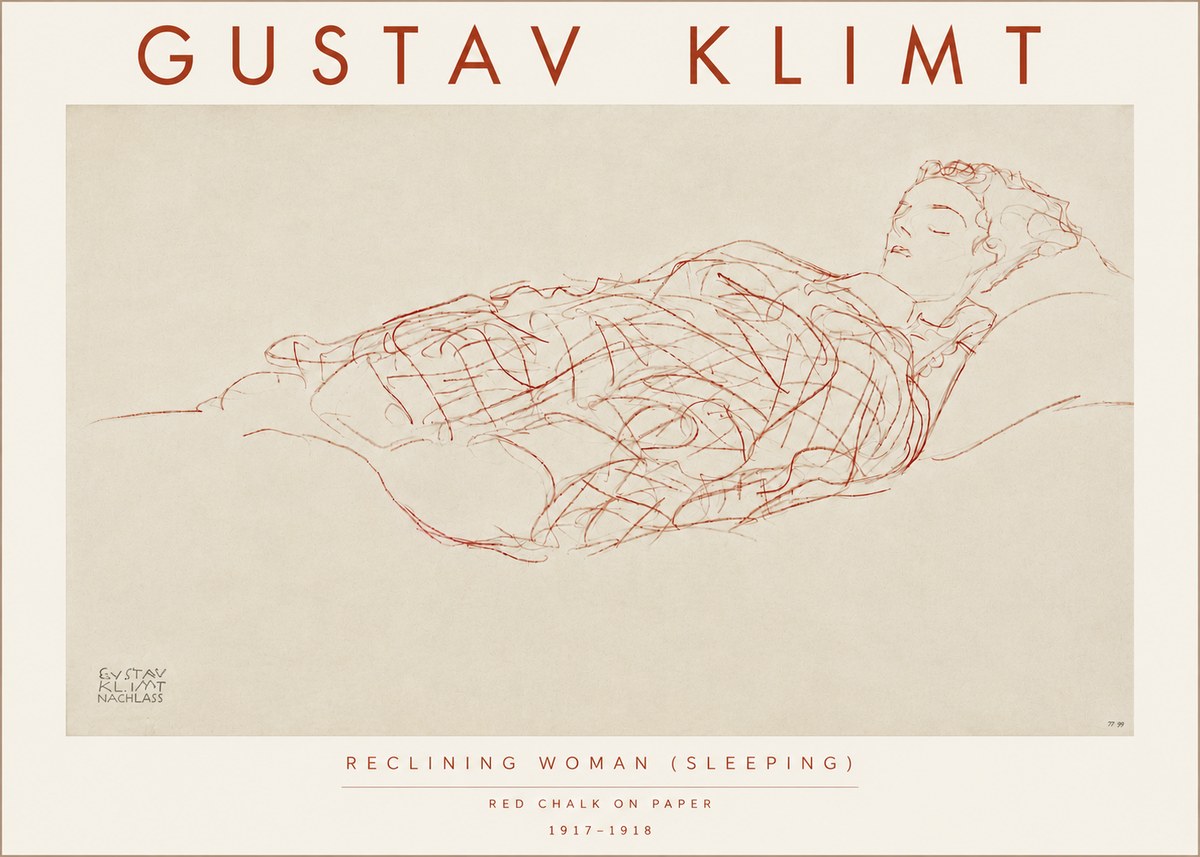 Klimt Reclining Woman (Sleeping) I No5 - Juliste