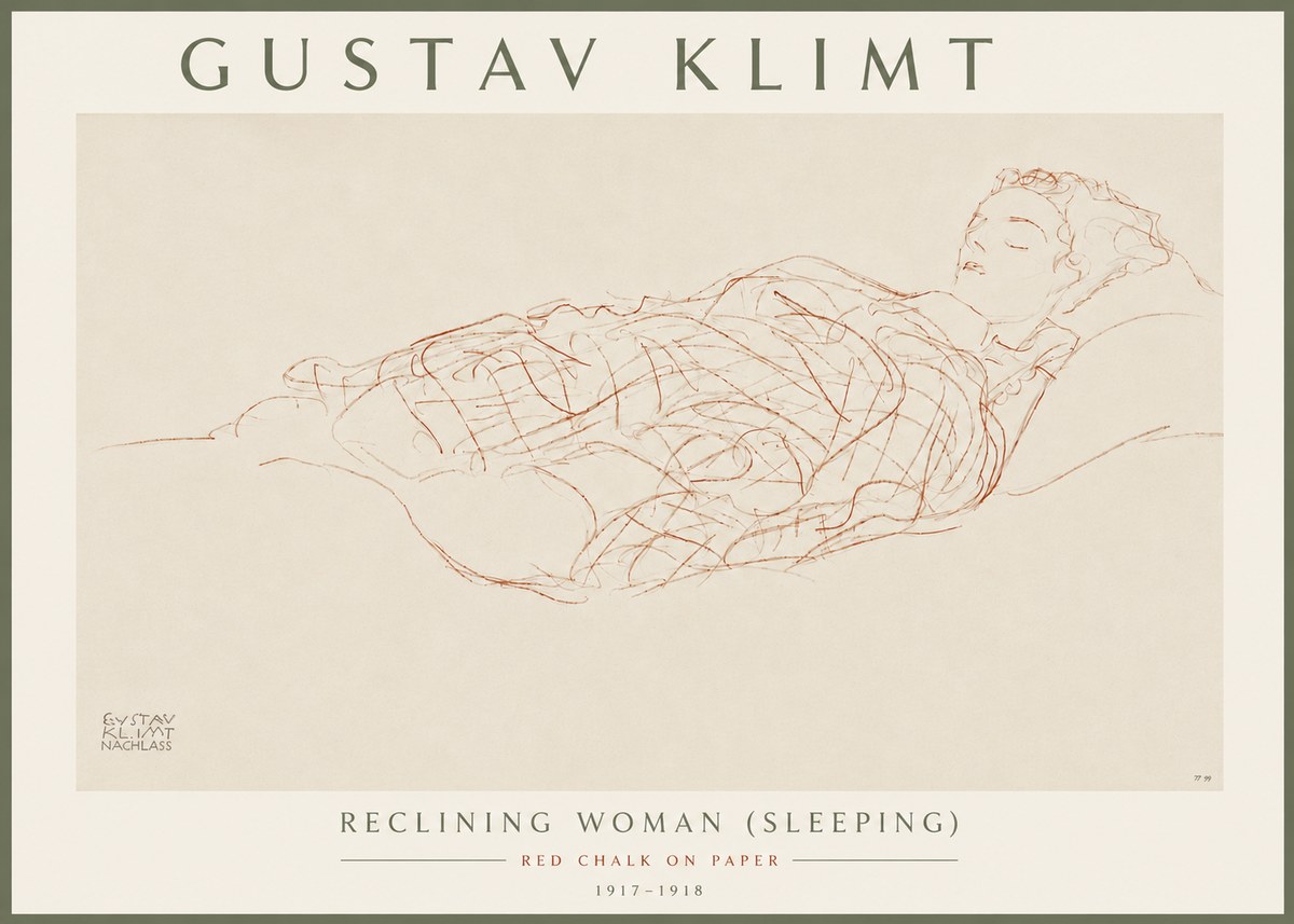 Klimt Reclining Woman (Sleeping) I No6 - Juliste