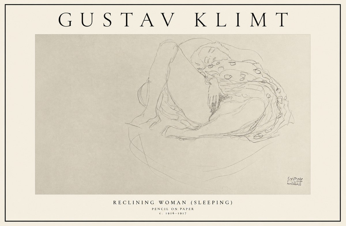 Klimt Reclining Woman (Sleeping) II No1 - Juliste