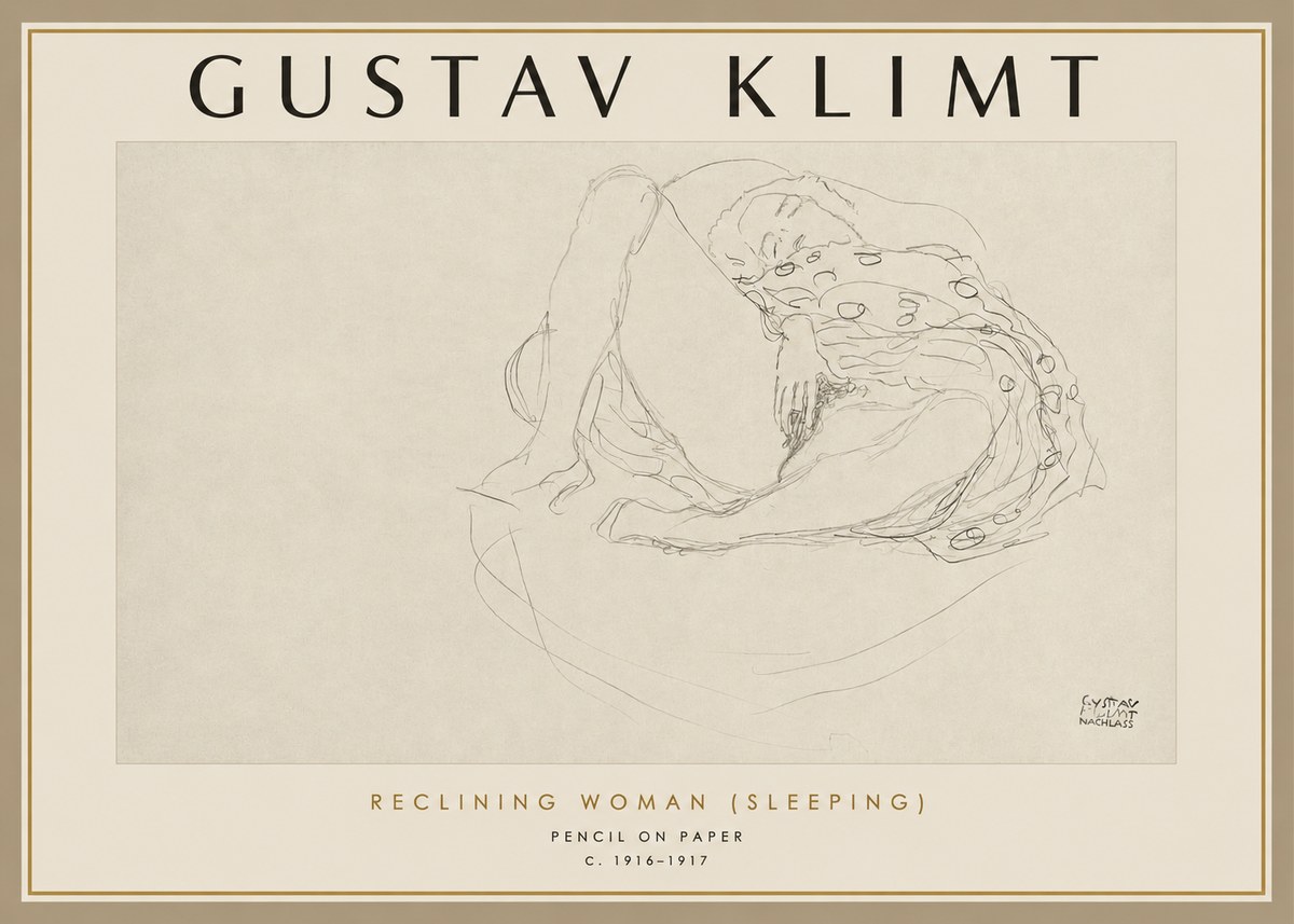 Klimt Reclining Woman (Sleeping) II No2 - Juliste
