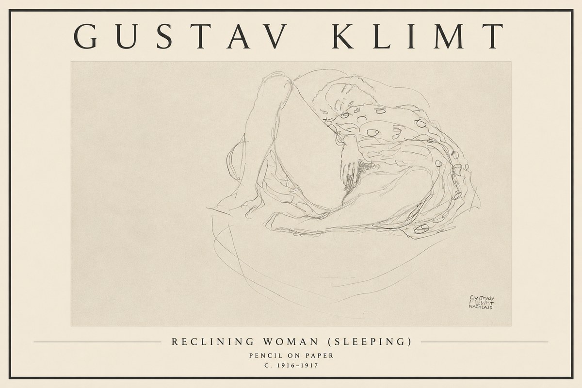 Klimt Reclining Woman (Sleeping) II No3 - Juliste