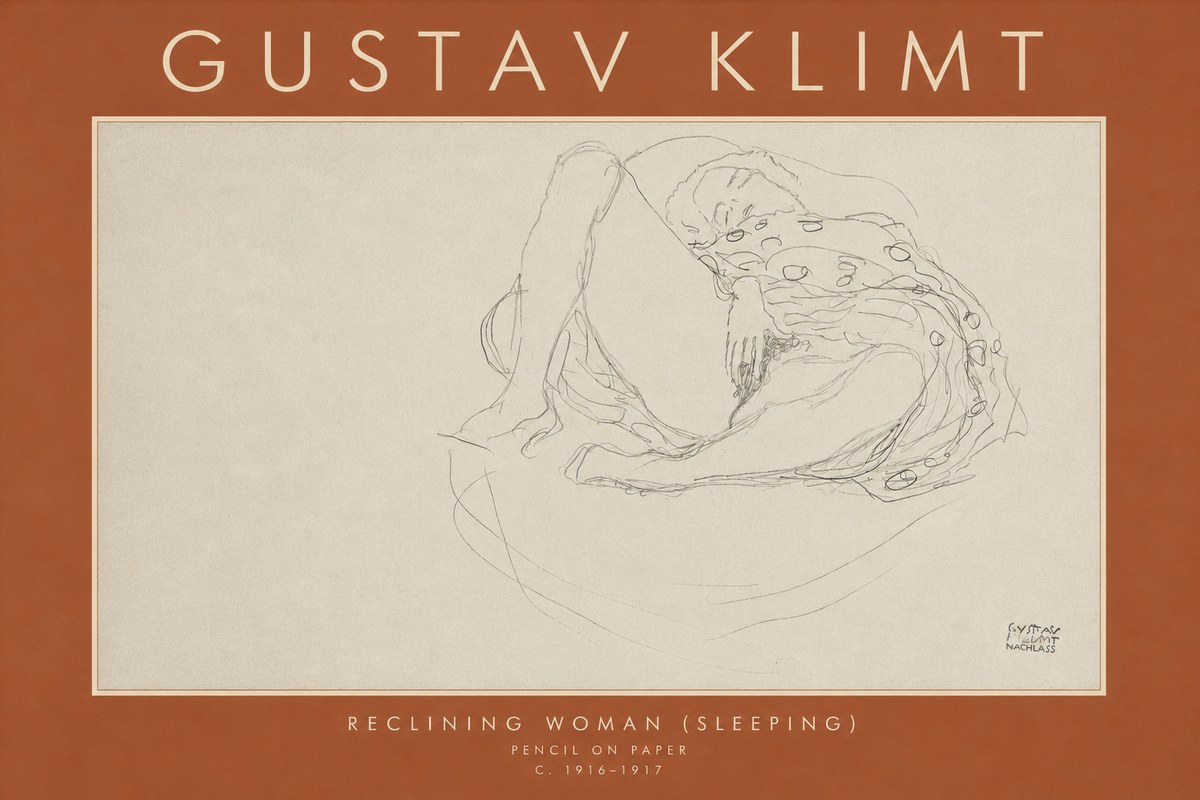Klimt Reclining Woman (Sleeping) II No4 - Juliste