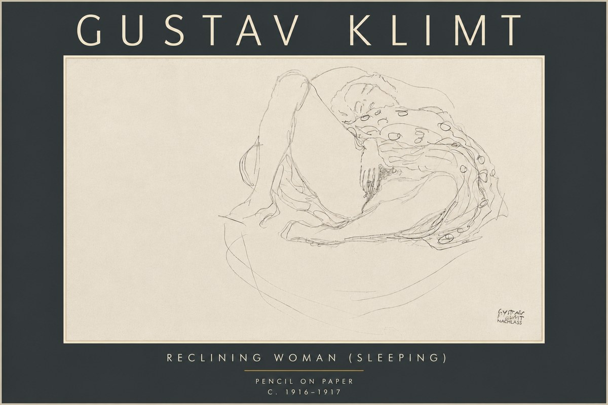 Klimt Reclining Woman (Sleeping) II No6 - Juliste