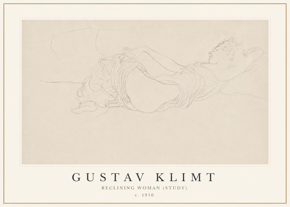 Klimt Reclining Woman (Study) No1 - Juliste