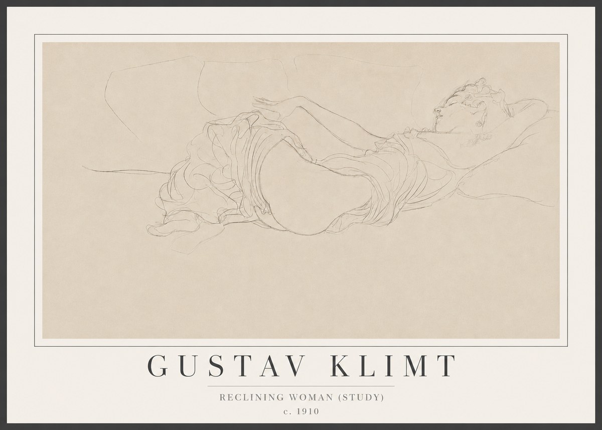 Klimt Reclining Woman (Study) No2 - Juliste