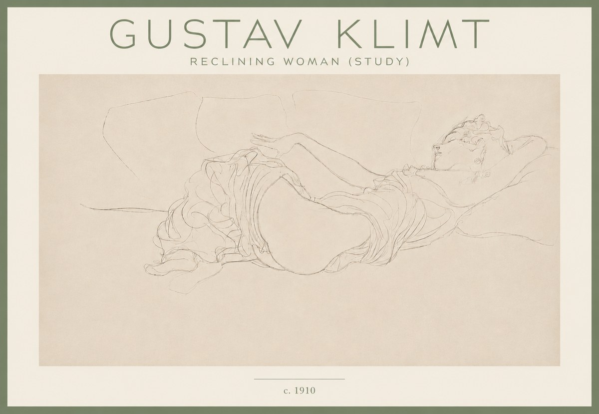 Klimt Reclining Woman (Study) No4 - Juliste