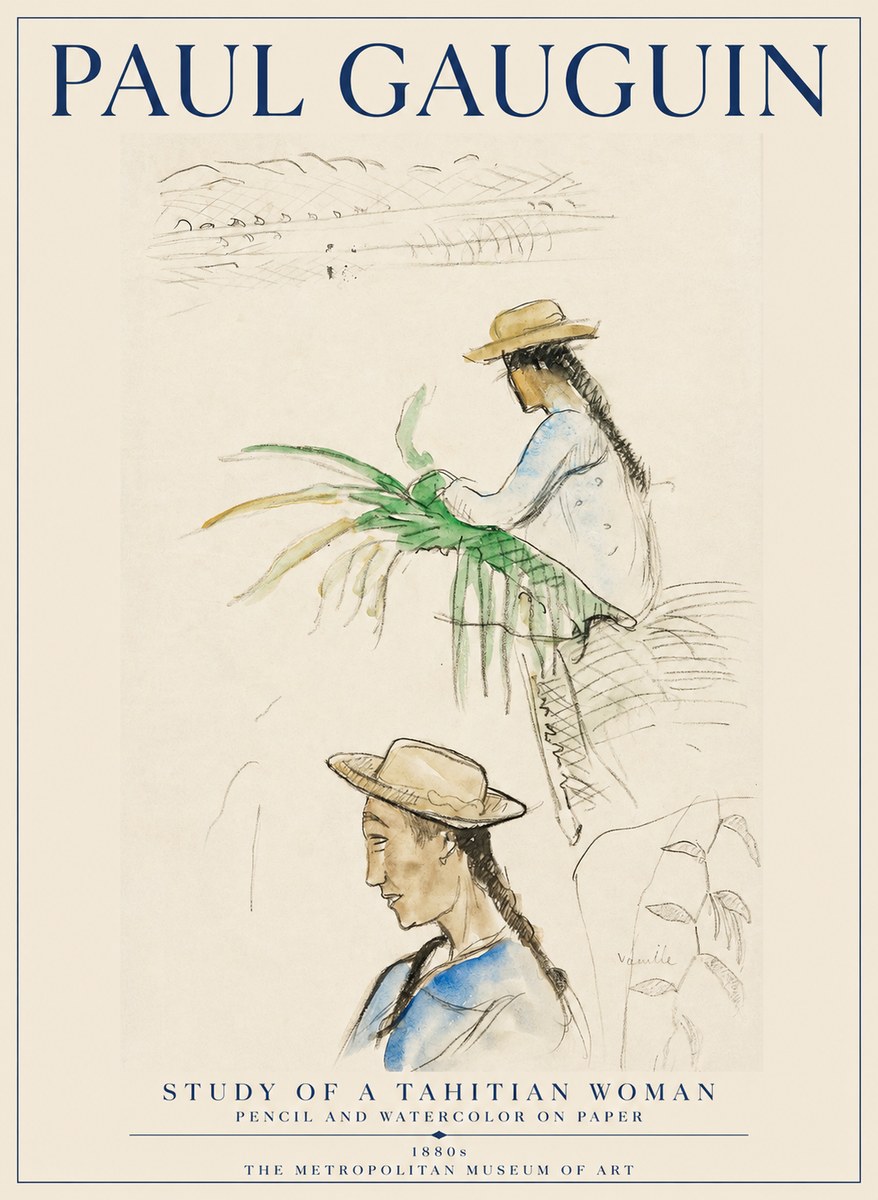 Paul Gauguin Study of a Tahitian Woman I No1 - Juliste