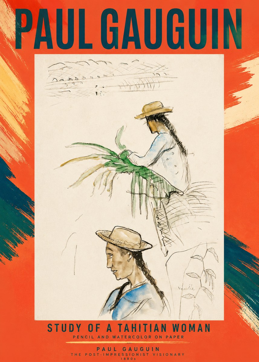 Paul Gauguin Study of a Tahitian Woman I No2 - Juliste