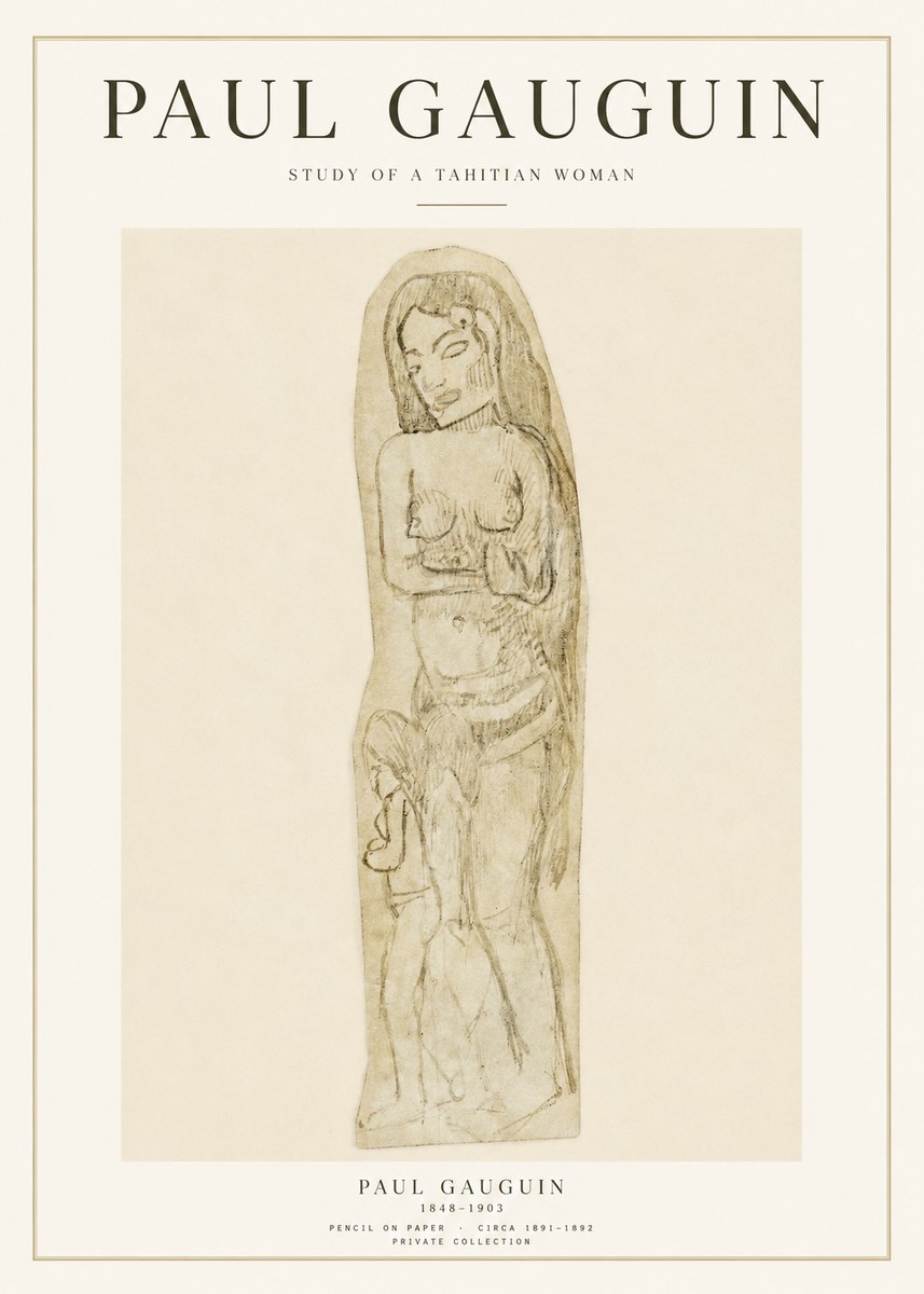Paul Gauguin Study of a Tahitian Woman II No1 - Juliste