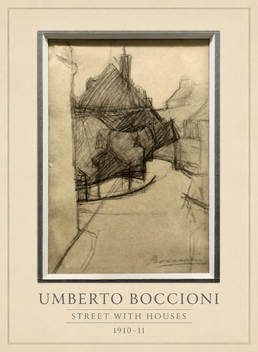 Umberto Boccioni Street with Houses No3 - Juliste