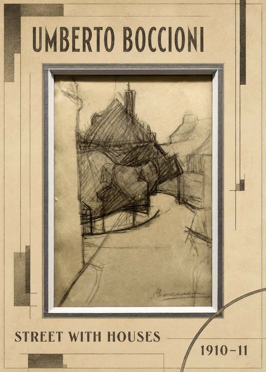 Umberto Boccioni Street with Houses No5 - Juliste