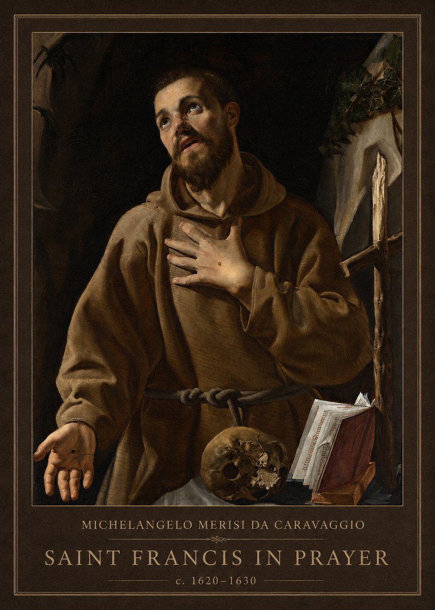 Michelangelo Merisi da Caravaggio Saint Francis in Prayer I No1 - Juliste