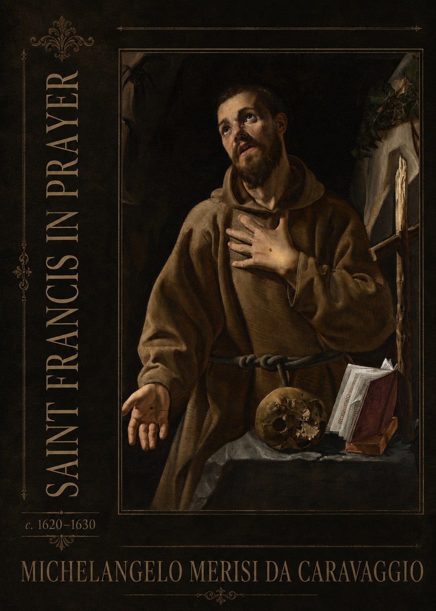 Michelangelo Merisi da Caravaggio Saint Francis in Prayer I No2 - Juliste
