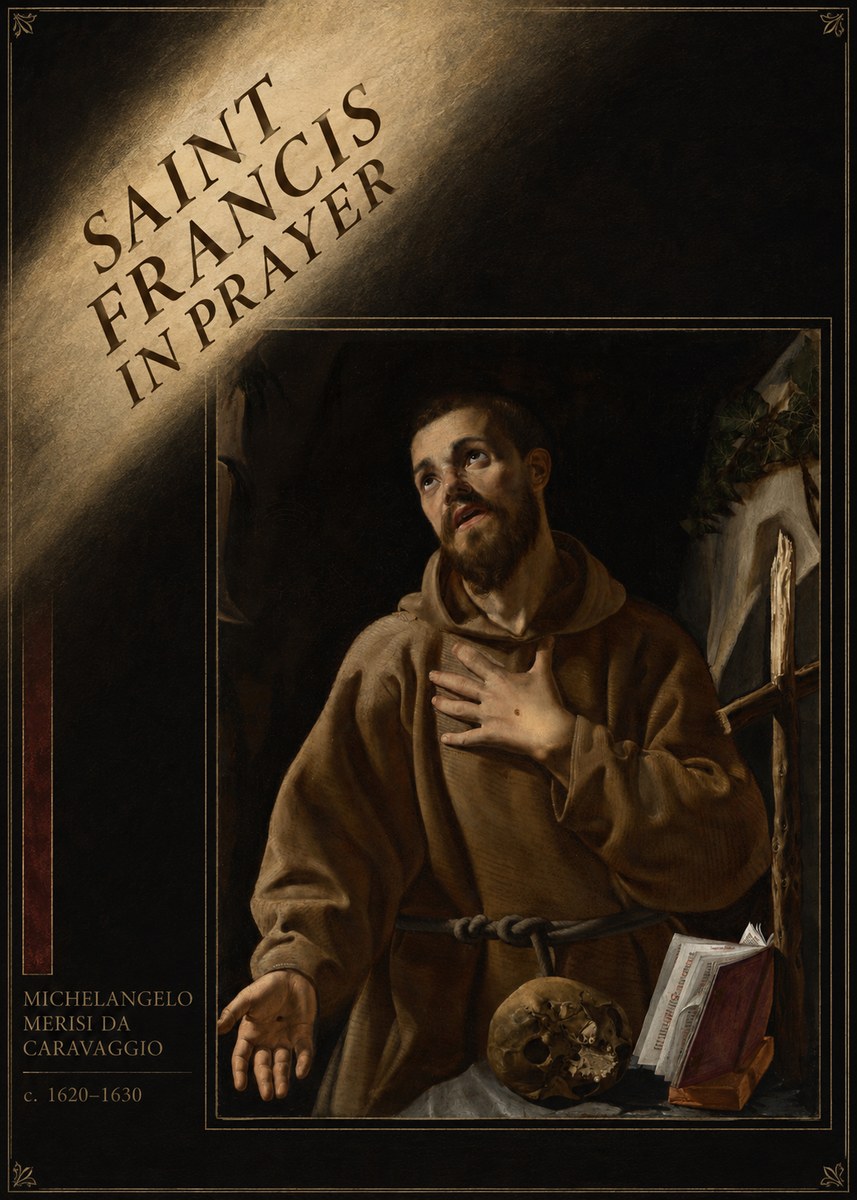 Michelangelo Merisi da Caravaggio Saint Francis in Prayer I No5 - Juliste