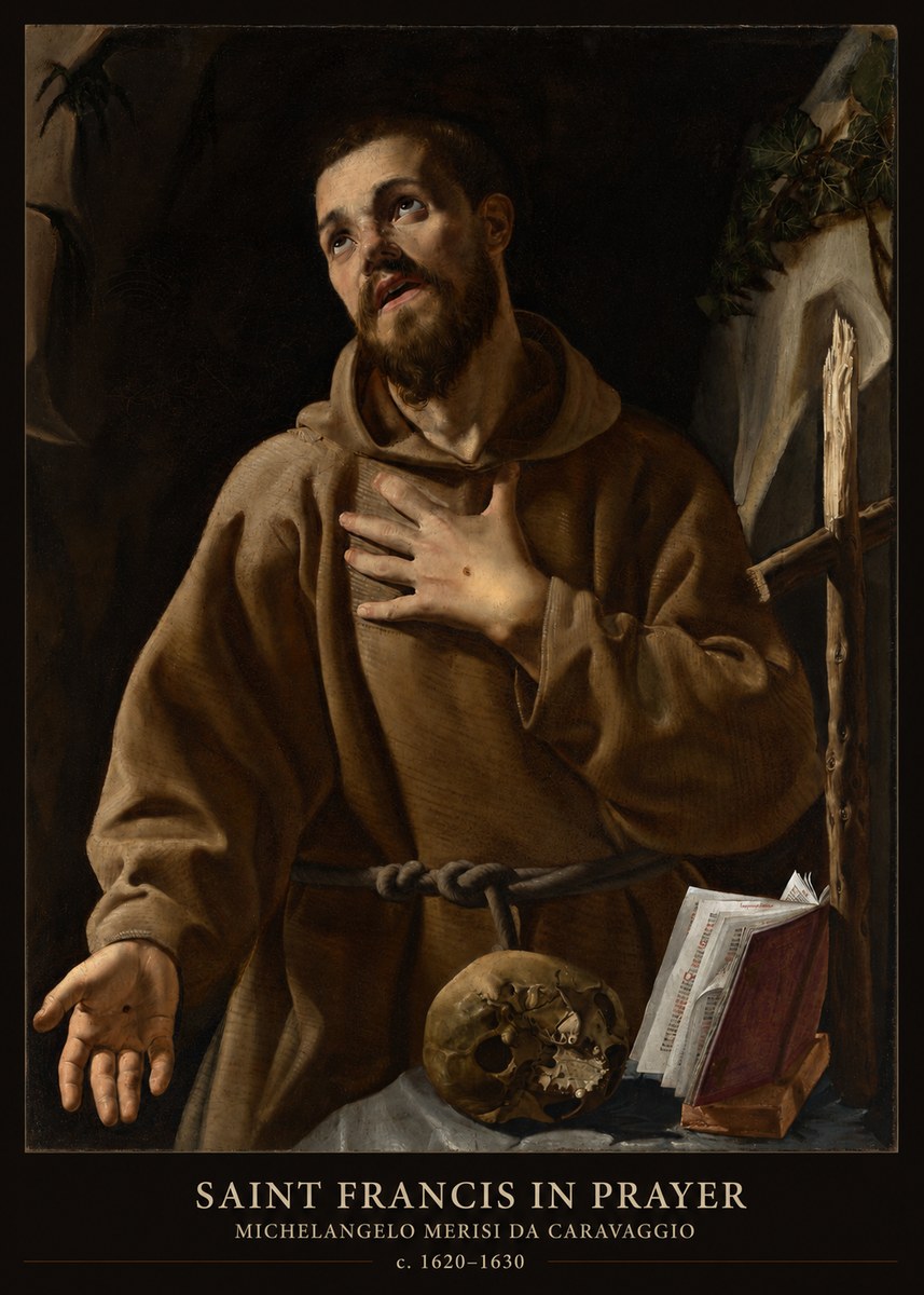 Michelangelo Merisi da Caravaggio Saint Francis in Prayer I No6 - Juliste
