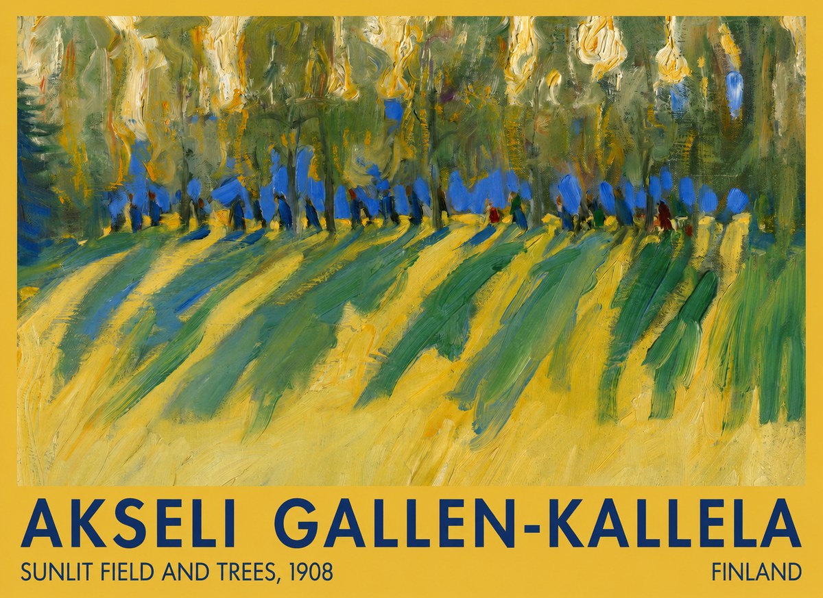 Akseli Gallen-Kallela Sunlit Field and Trees No1 - Juliste