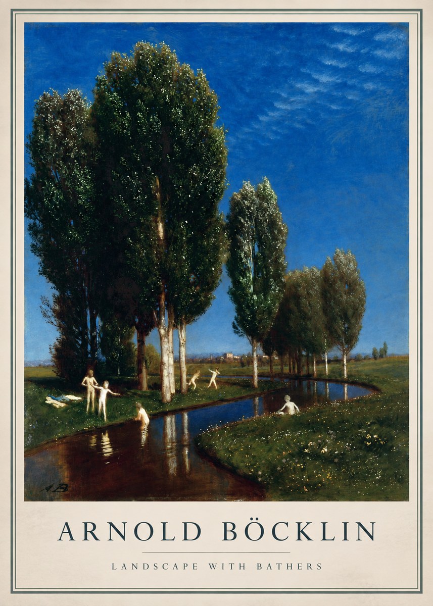 Arnold Böcklin Landscape with Bathers No1 - Juliste