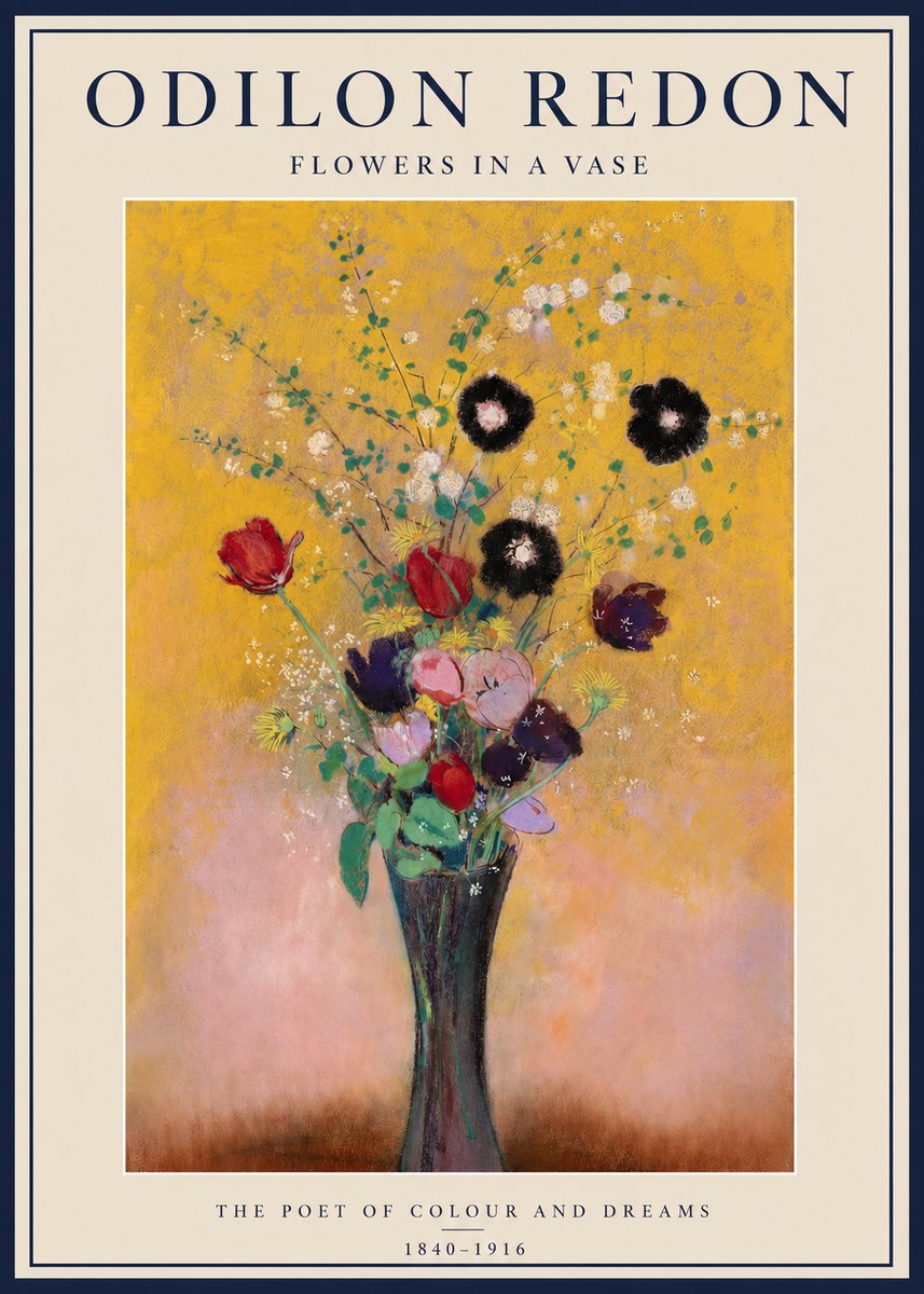 Odilon Redon Flowers in a Vase IV No2 - Juliste