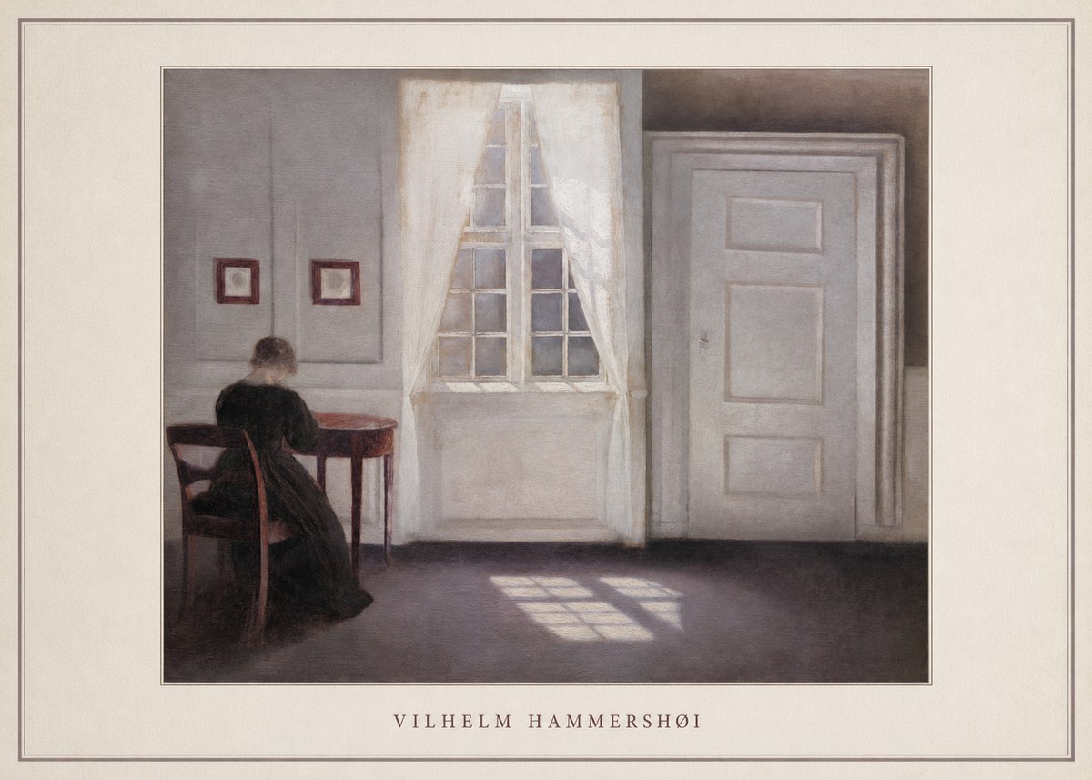 Vilhelm Hammershøi Interior with a Woman from the Back No4 - Juliste