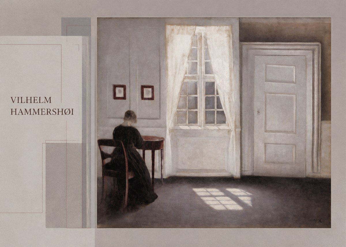 Vilhelm Hammershøi Interior with a Woman from the Back No5 - Juliste