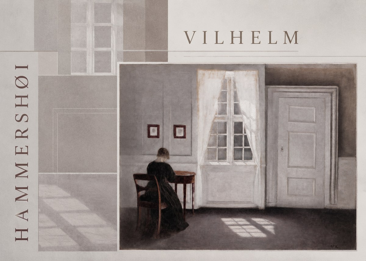Vilhelm Hammershøi Interior with a Woman from the Back No6 - Juliste
