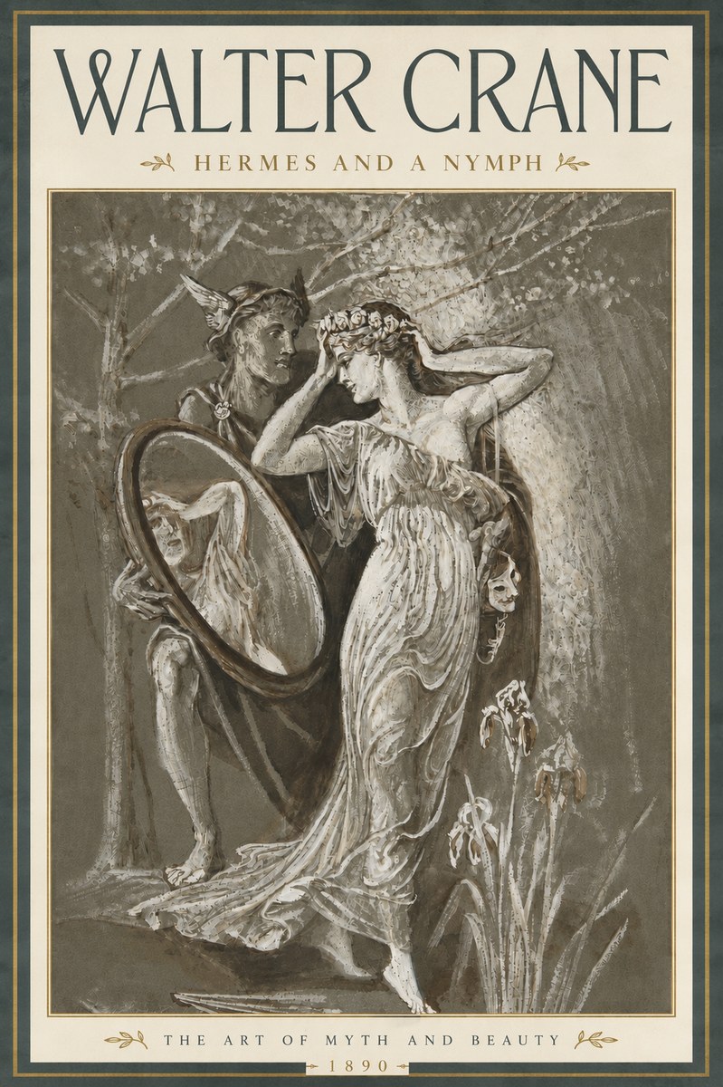 Walter Crane Hermes and a Nymph No4 - Juliste