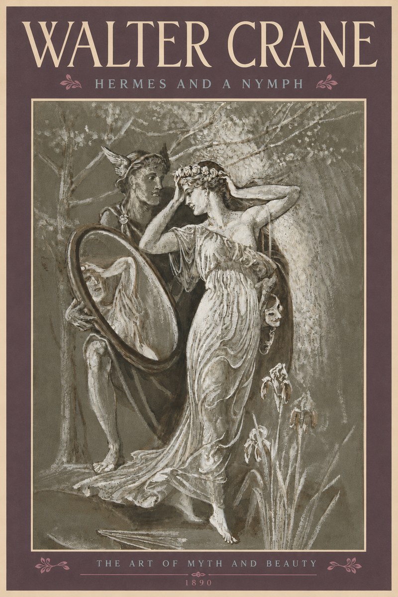 Walter Crane Hermes and a Nymph No5 - Juliste