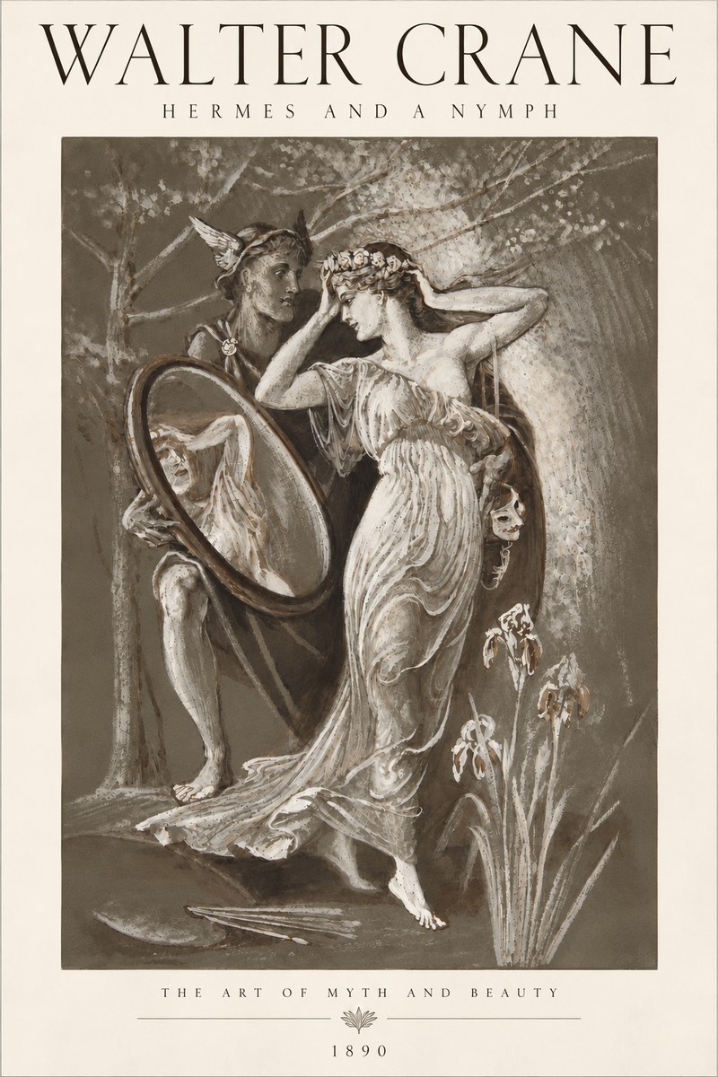 Walter Crane Hermes and a Nymph No6 - Juliste