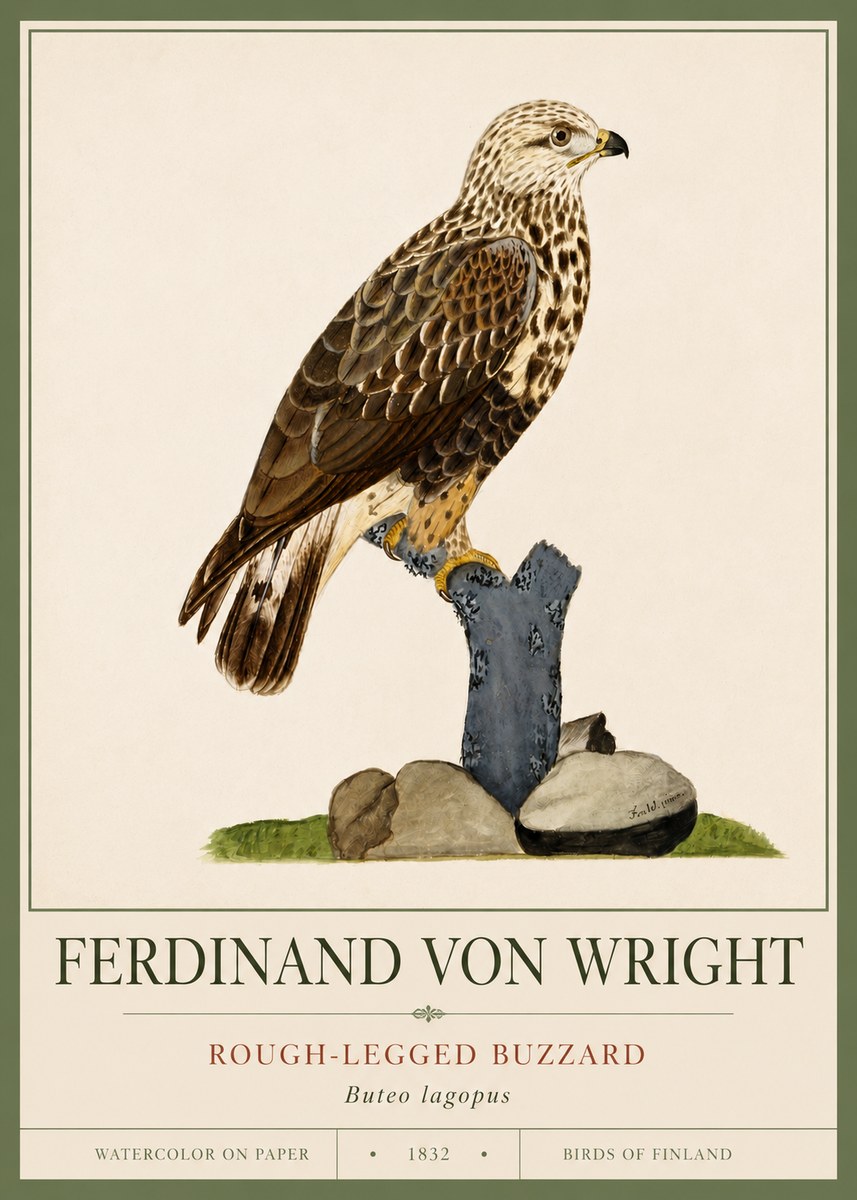 Ferdinand von Wright Rough-legged Buzzard No4 - Juliste