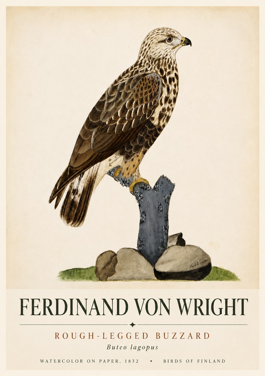 Ferdinand von Wright Rough-legged Buzzard No6 - Juliste