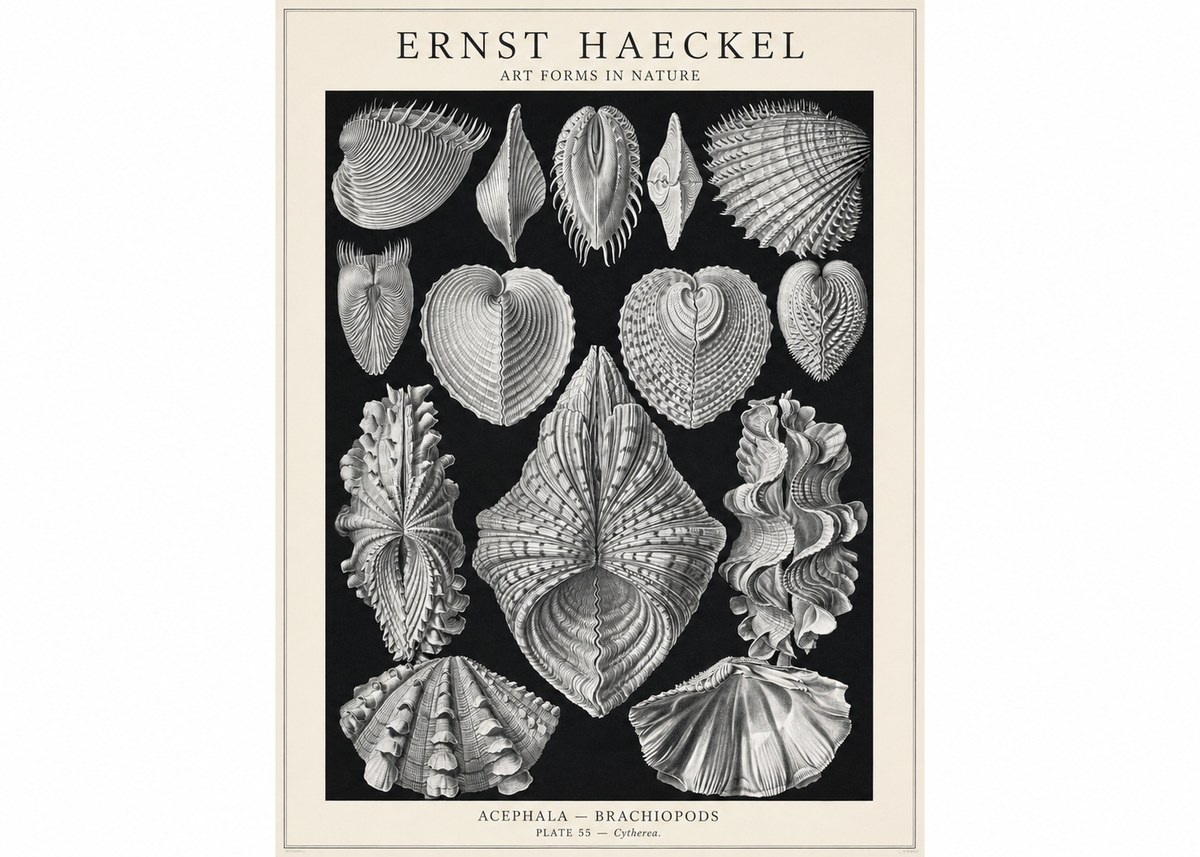 Ernst Haeckel Acephala — Brachiopods Plate 55 — Cytherea. No1 - Juliste