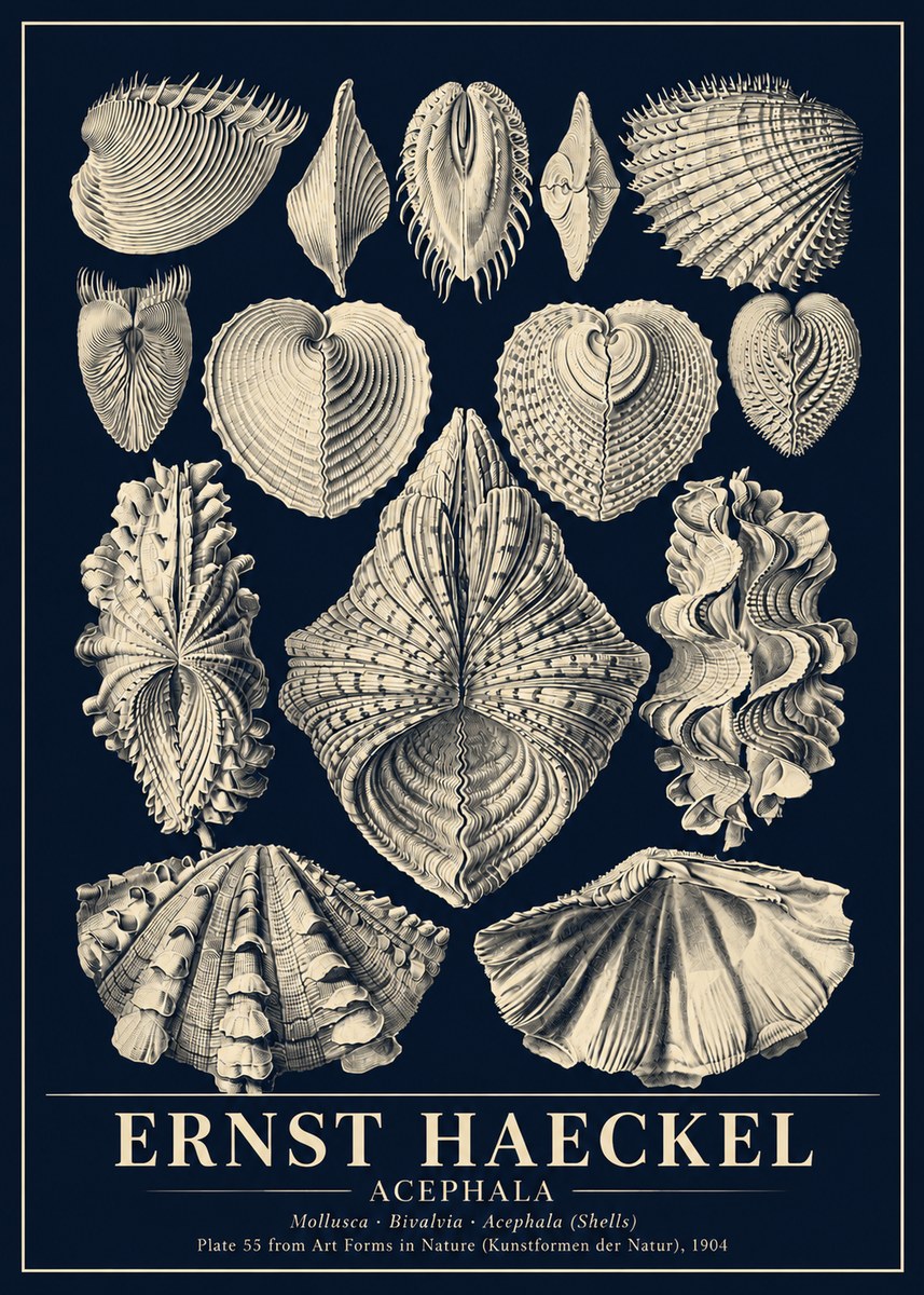 Ernst Haeckel Acephala — Brachiopods Plate 55 — Cytherea. No6 - Juliste