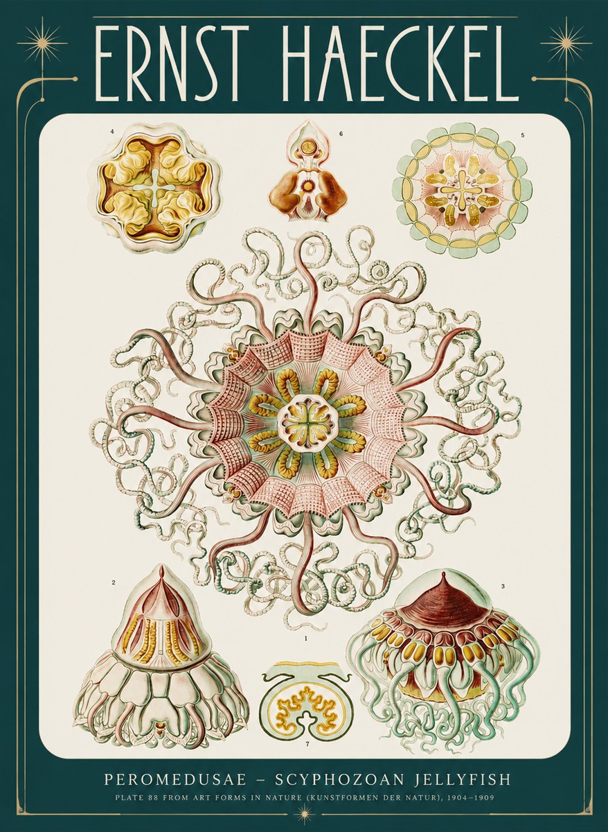 Ernst Haeckel Peromedusae – Discomedusae No4 - Juliste