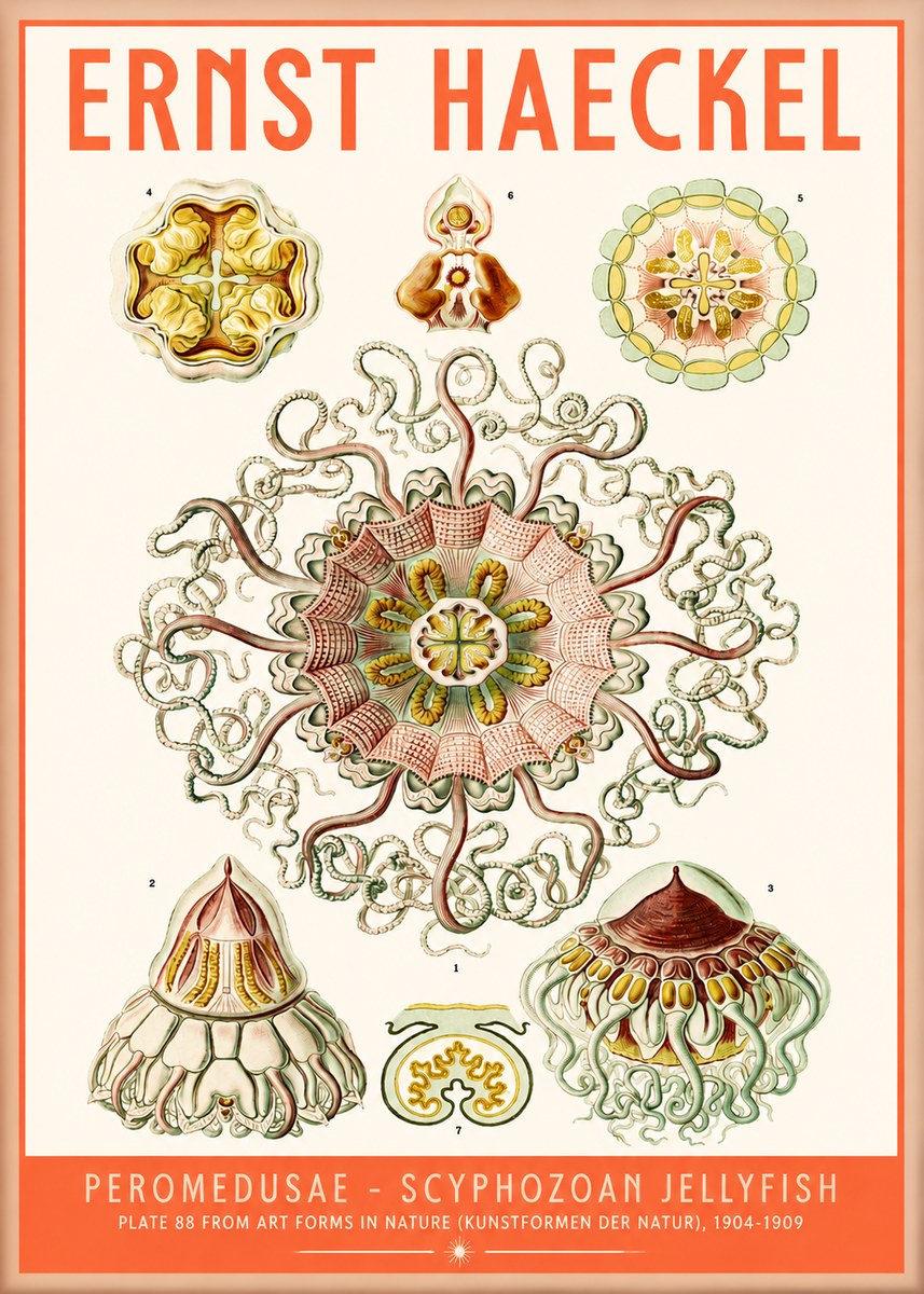 Ernst Haeckel Peromedusae – Discomedusae No5 - Juliste